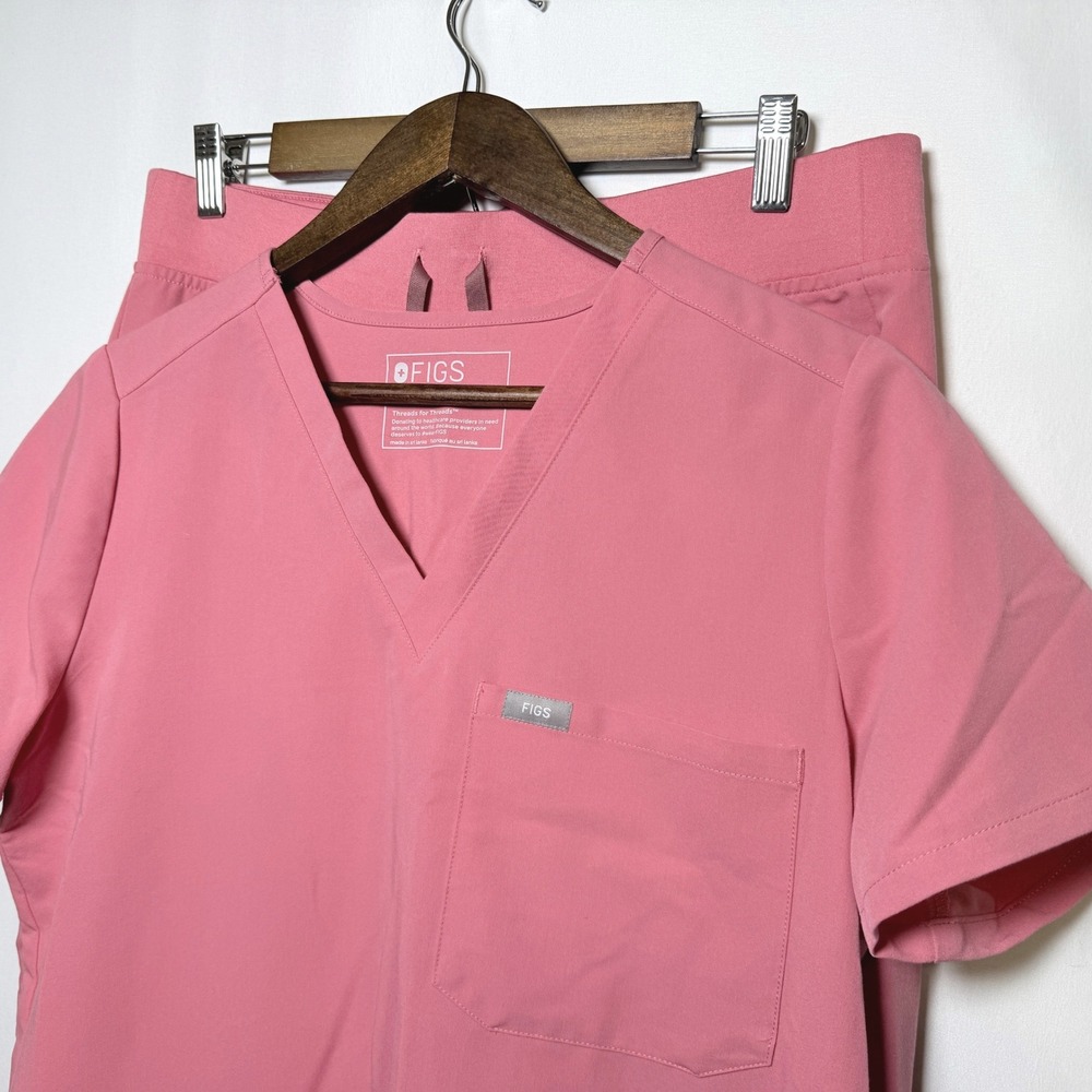 FIGS Technical Collection Zamora Jogger Scrub Set Coral Pink Womens Medium